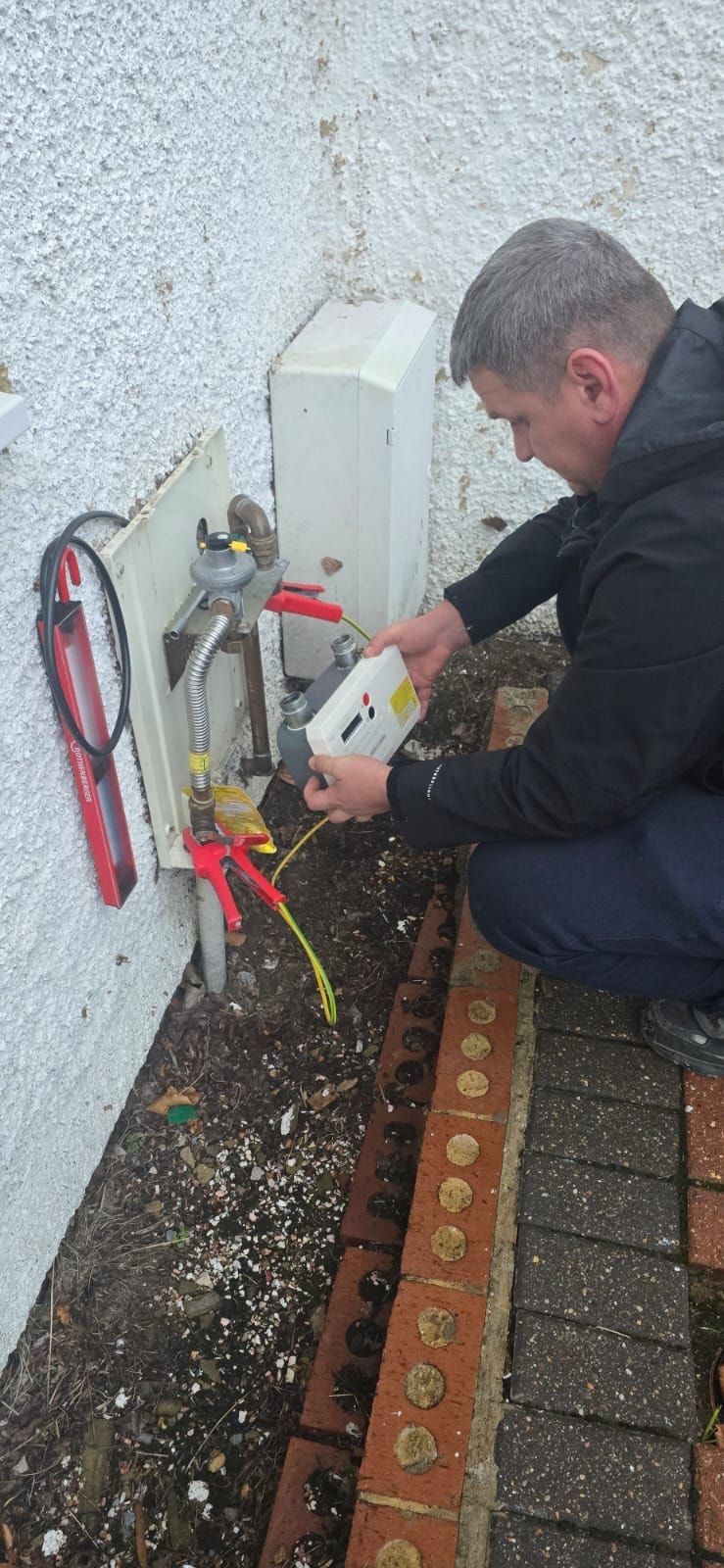 External gas pipework and meter connection